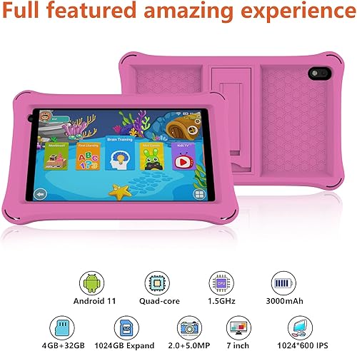 Miniatura 3 de ATOZEE Tablet infantil de 8 pulgadas, Android 11 para niños, 32 GB ROM+2 GB RAM, procesador de cuatro núcleos, pantalla táctil IPS HD de 1280 x 800,