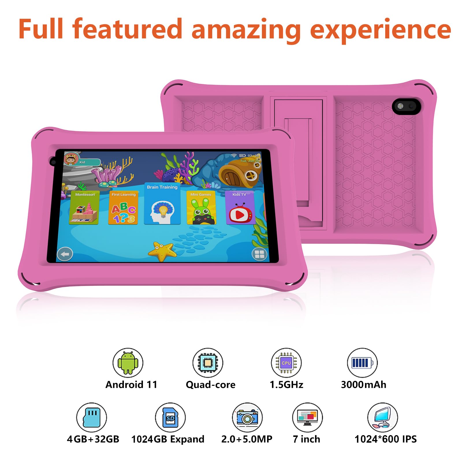 Amazon.com : Kids Tablet 7 Inch Tablets for Kids Android