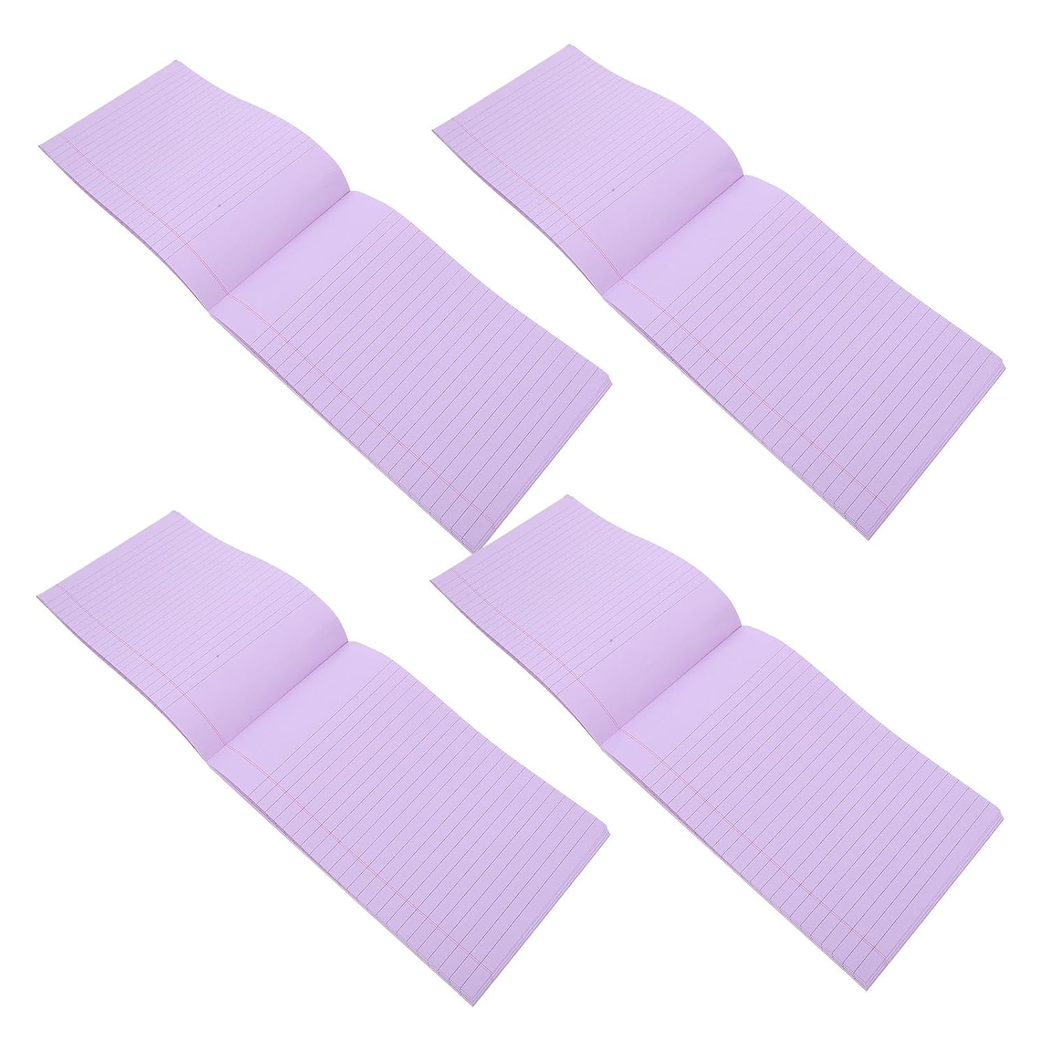 ibasenice 4pcs A5 Purple Legal Notepad Wide Ruled Tearable Memo Pads Portable Pocket Notebooks for Office, Students, and Daily Notes