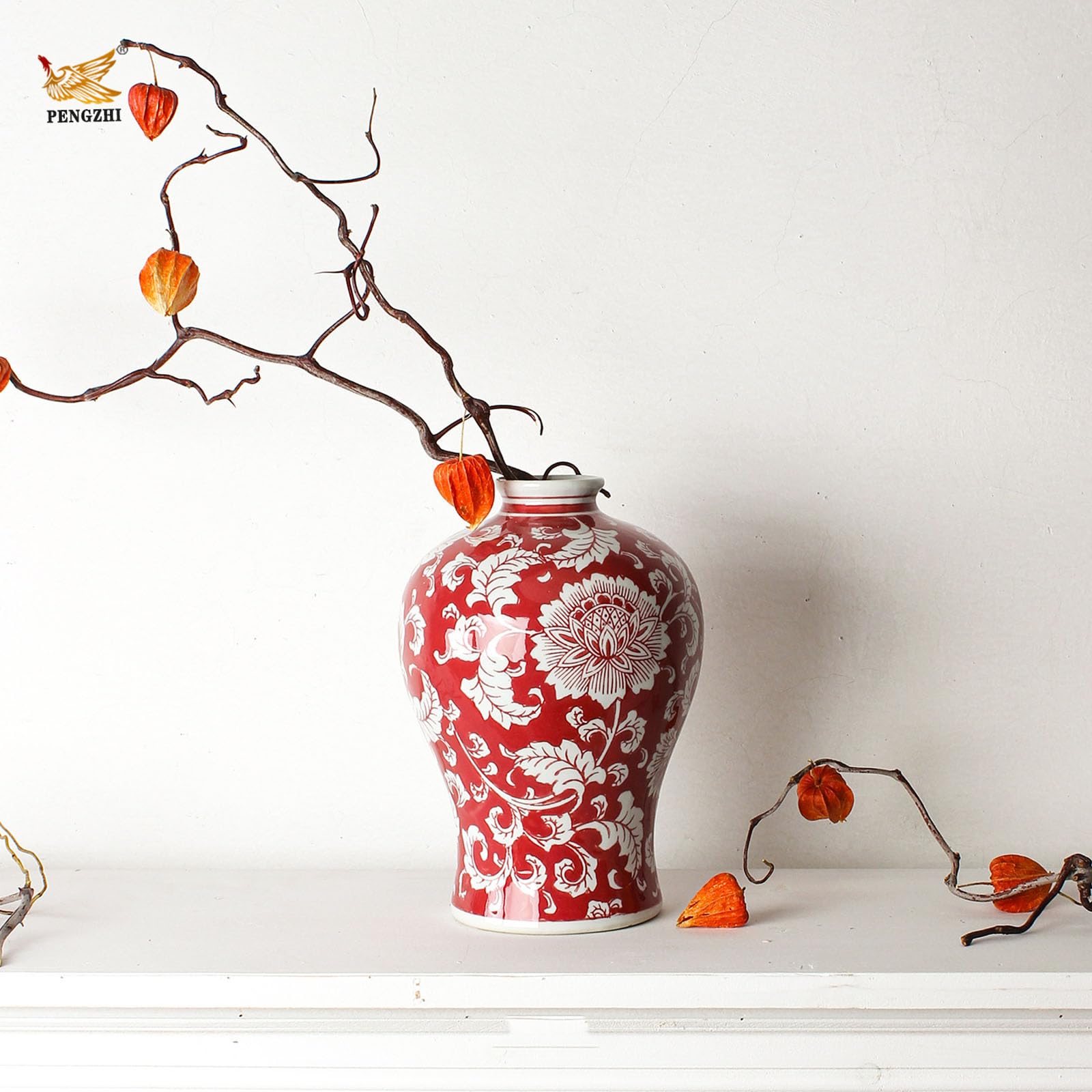 Elegancki wazon do dekoracji domu, ręcznie robiony wazon w stylu vintage Chinoiserie, nowoczesne estetyczne akcesoria domowe do salonu, sypialni, kuchni, prezentów