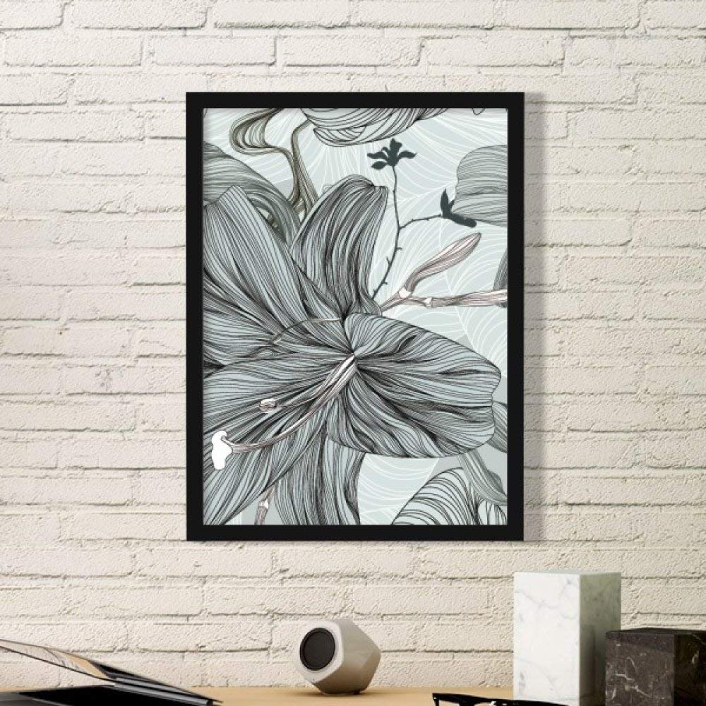 Peinture art plante pour cadre photo bois noir dans votre salon