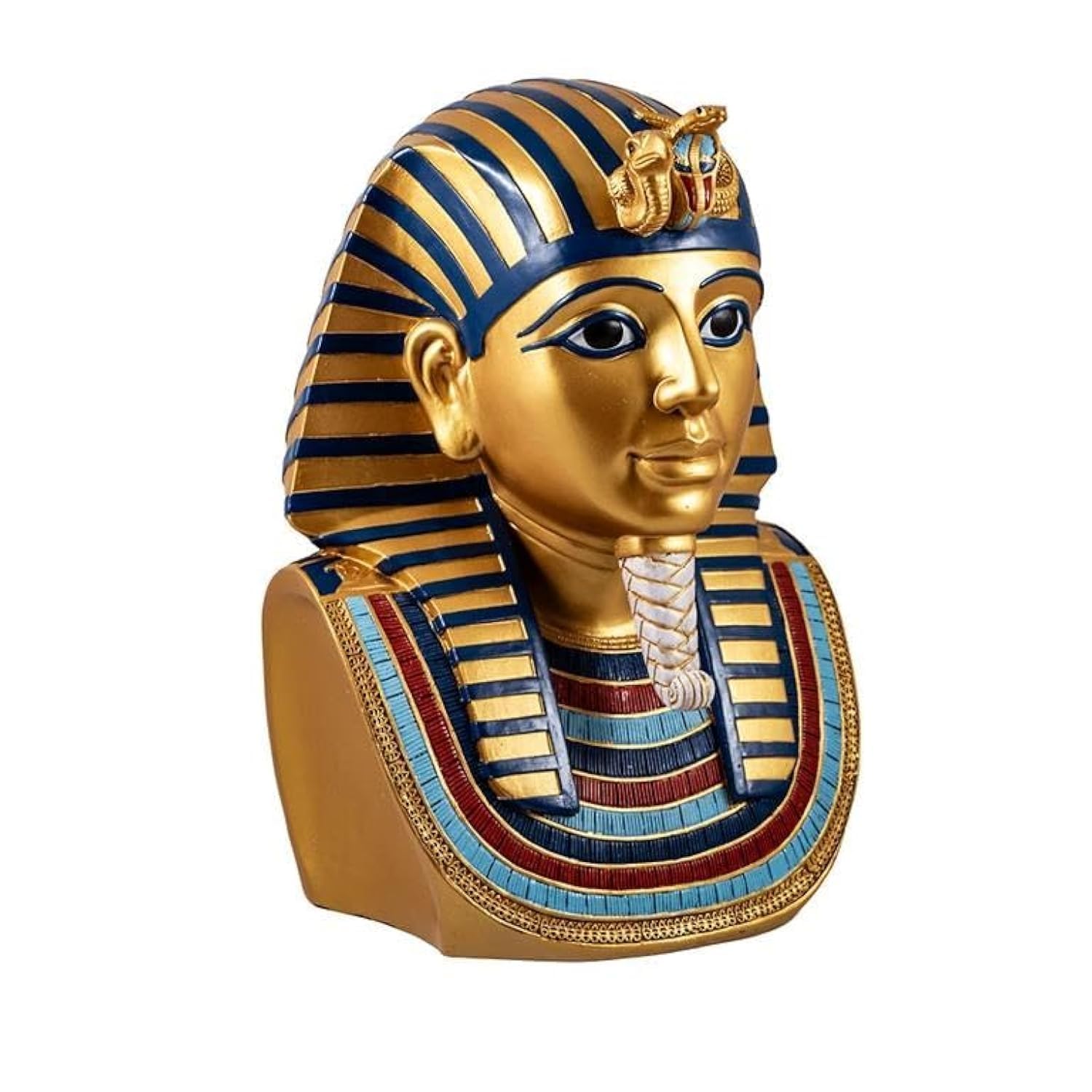 Busto de Tutankamón figura egipcia dorada de resina coleccionable pintada a mano