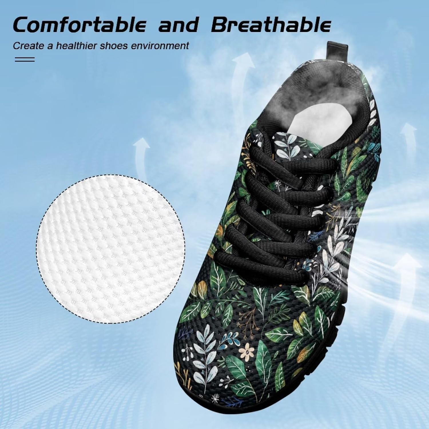 Funnydude Cute Print Boys Tennis Shoes Lightweight Breathable Sneakers Lace up Walking Shoes for School