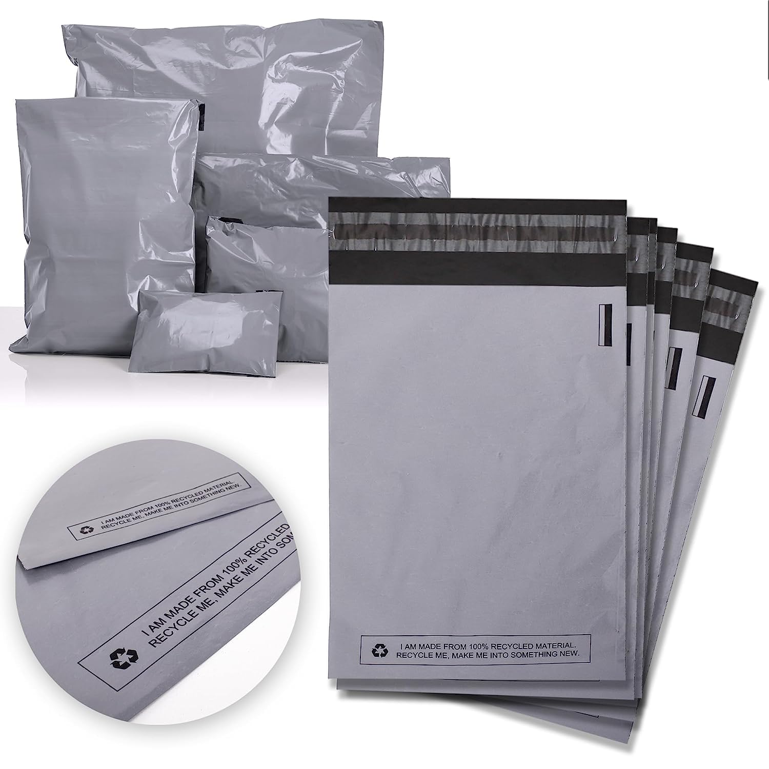 Xania Strong Grey Poly Mailing Postal Bags Quality Self Seal Plastic Mailing Bags (12 X 16, 200)