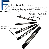 Vista 4 de Kit de extractor de pernos rotos de 5 piezas, kit de extractor de perno roto de tornillo dañado, perno roto de rosca, juego de extractor de tornillo