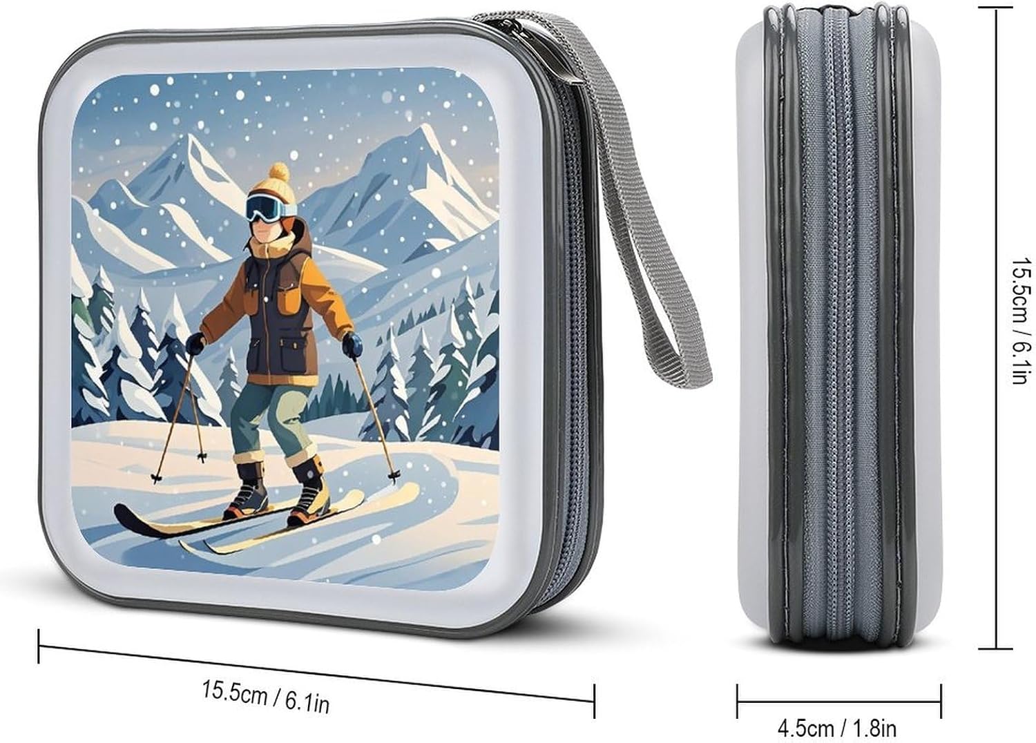 Skiing Theme CD Case CD Storage Box DVD Sleeves