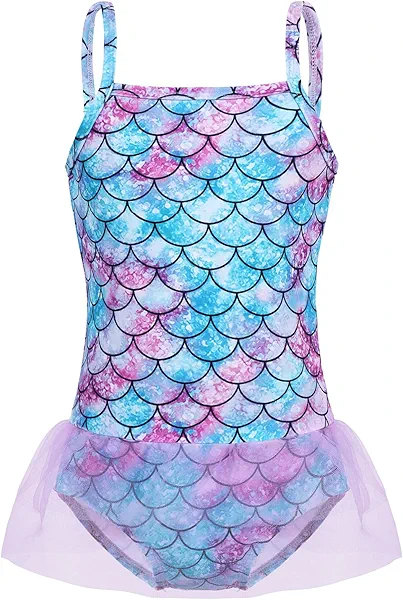 COTRIO Girls Swimsuit Mermaid Bathing Suit Toddler Kids Rainbow Unicorn Swimwear One-Piece Tankini Swimming Suits
