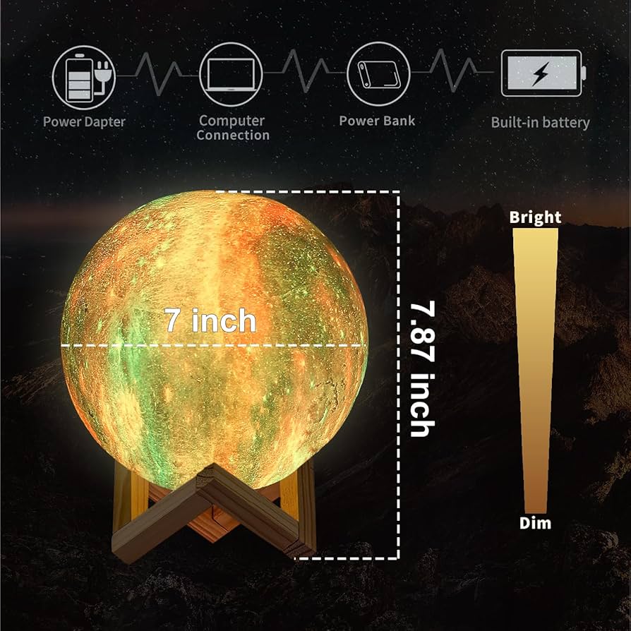 ワイヤレス3Dムーンライト 3Dプリンターで月を再現、ワイヤレスLED照明「ムーンライト」蔦