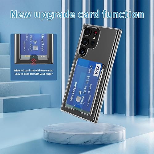 Miniatura 4 de Diseñada para Samsung Galaxy S23 Ultra, funda con tarjetero, funda protectora militar transparente a prueba de golpes y antiarañazos para Samsung