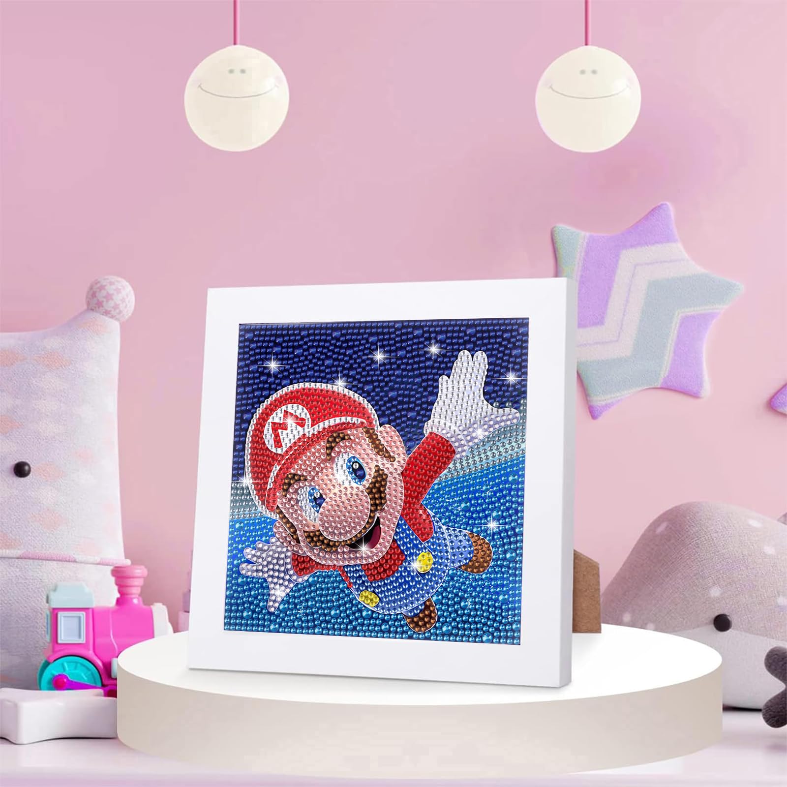 Kit De Peinture Diamant 5D Pour Enfants - Motif Mario, 30 X 40 Cm - Loisir Créatif Et Décoration Murale