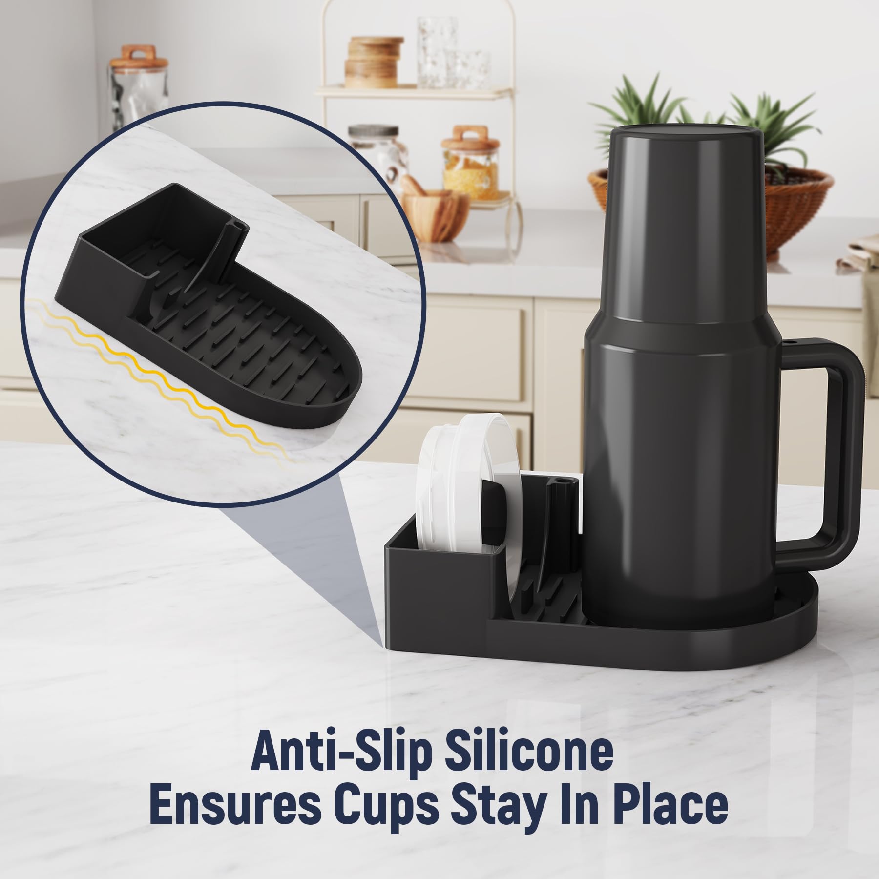 Silwy® - Bicchieri magnetici in plastica high-tech, con sottobicchieri in nano gel metallici, bicchieri da campeggio antiscivolo, accessori per barche e yacht (da vino, 0,2 l, set da 6