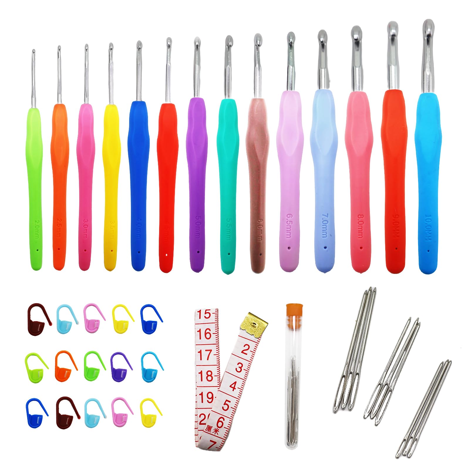 4 Pièces Aiguilles à Crochet,Crochets Multicolores En