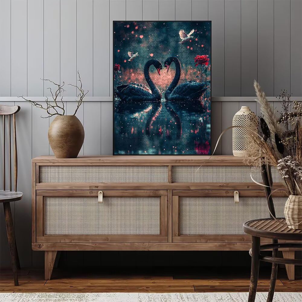 Puzzle 4000 Pezzi, Rose Cigno Nero 3D Puzzle per Adulti Impegnativo, Educa Puzzles Artistico, Divertente E Stimolante Puzzles Decorativo per La Famiglia, Regalo e Decorazione Pareti DX0YL6-666