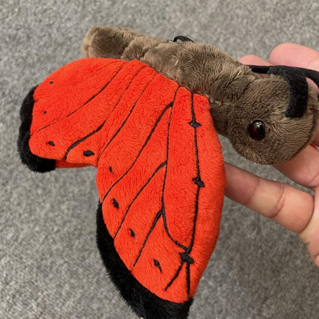 Realistic Butterfly Plush - 30cm Butterfly Stuffed Animal - Plushy and Squishy Pillow Toy - Cute Moth Animal Plushie Toys Gift (red) - Image 4