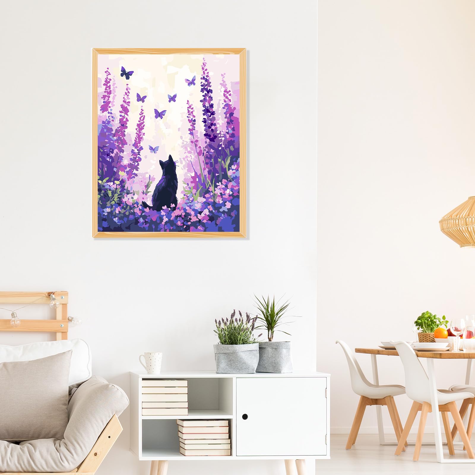 Peinture Par Numéros TOSTOG – Chaton Et Fleurs – 40x50 Cm – Kit Acrylique Débutant – Sans Cadre
