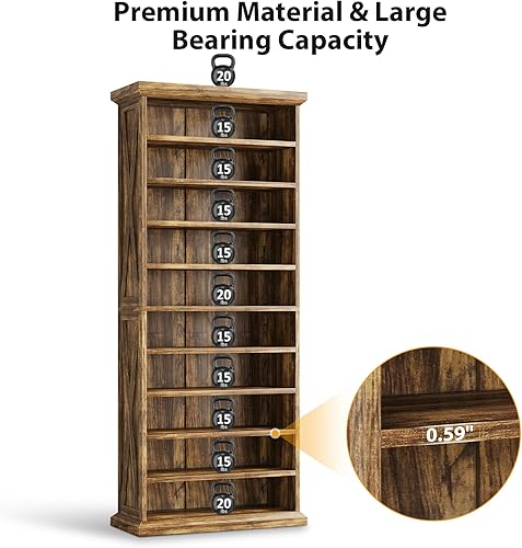 Miniatura 6 de Armario de almacenamiento de zapatos de 10 niveles con 8 estantes ajustables, zapatero de granja, organizador de zapatos alto independiente de 71