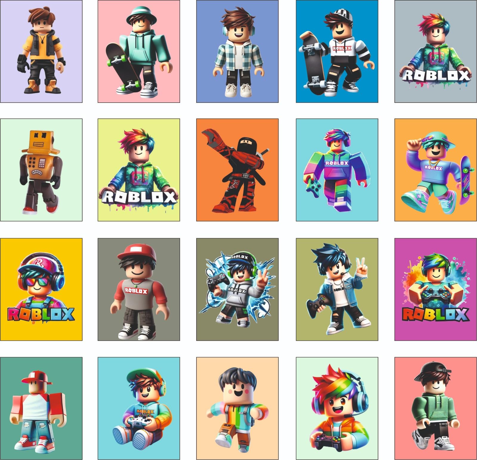 Gifts- Rob- lox Kids Fridge Magnet Set | Colorful Cartoon Refrigerator Magnets | Decorative Kitchen Magnets for Children | Fun Collectible Gift & Home Décor (Pack of 20) 4x5 cm-image-28