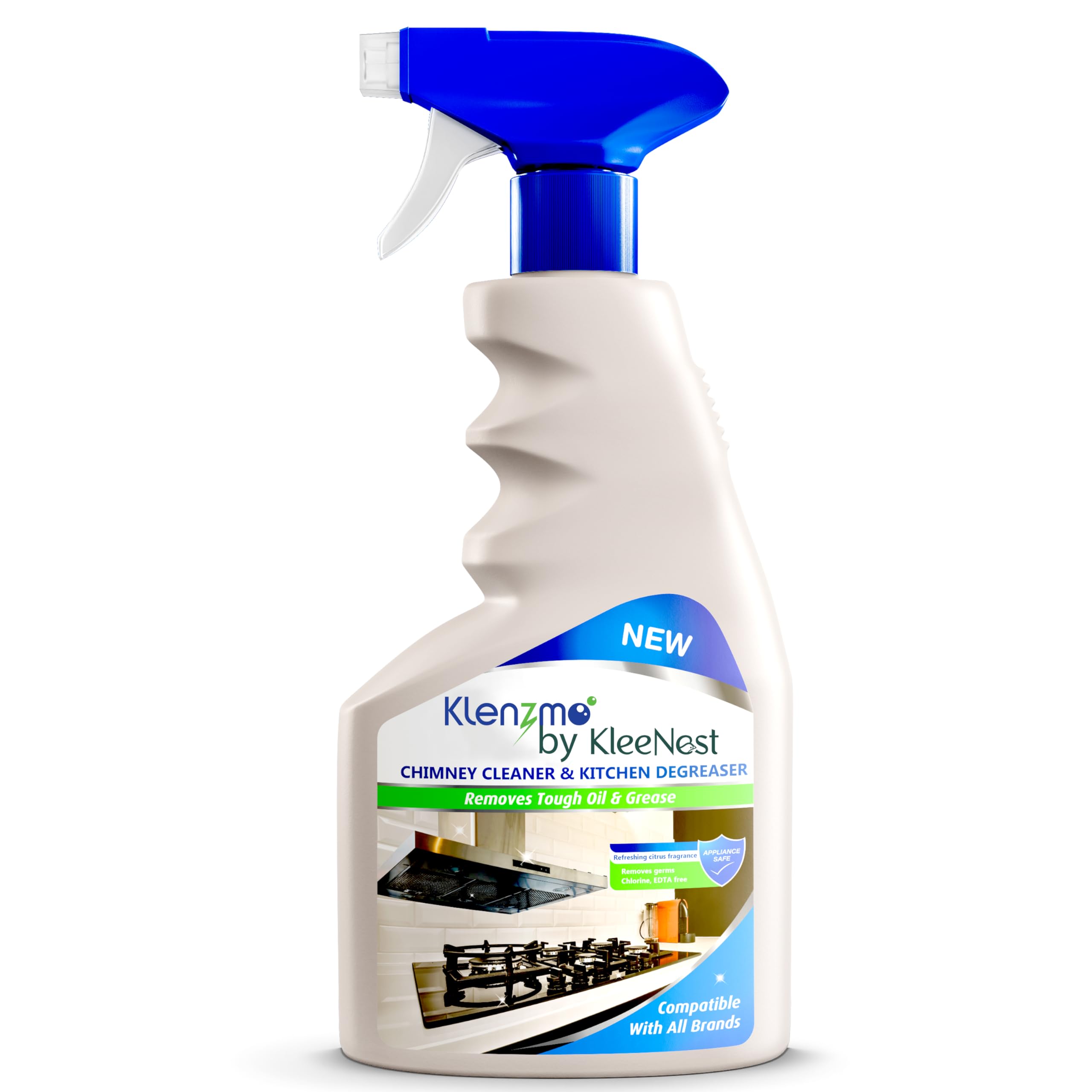 Klenzmo by Kleenest Chimney & Kitchen Cleaner Spray | Powerful Grease & Dirt Removal for Chimneys, Ovens, Grills, Gas Stoves, Exhaust Fans & Deep Fryers | 400ml