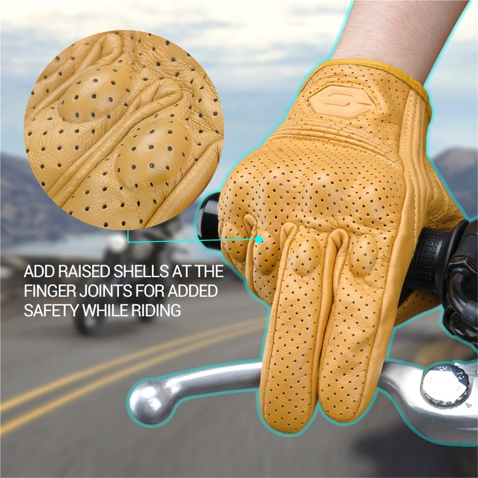Męskie rękawice motocyklowe, ekran dotykowy, pełne palce, skórzane rękawiczki retro, antypoślizgowe, ciepłe, wyścigowe rękawice terenowe