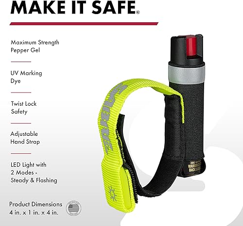 Miniatura 10 de SABRE Runner Pepper Gel, Maximum Police Strength OC Spray, Reflective Hand Strap for Easy Carry & Quick Access, 35 Bursts, Secure & Easy to Use