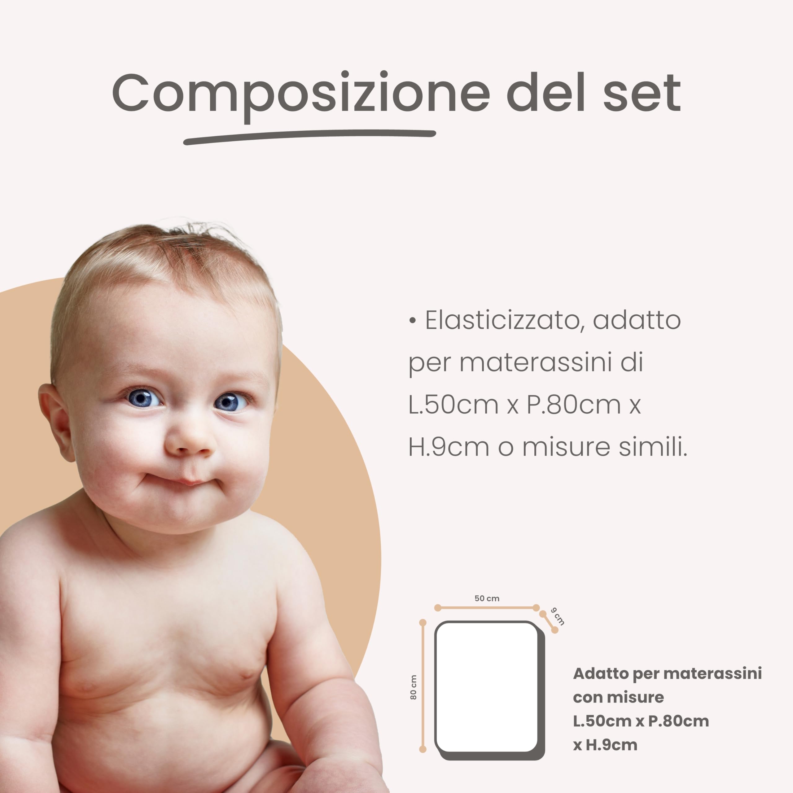 PALLA PALLINA Copri Fasciatoio Neonato Universale Con Elastico Per Una Perfetta Aderenza Al Materassino Fasciatoio Coprifasciatoio Spugna Ultra Assorbente Atossica PRODOTTO IN ITALIA