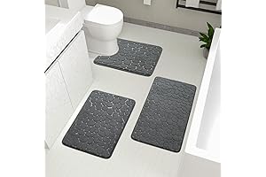 Cobblestone Memory Foam Bathroom Mats Set 3-Piece