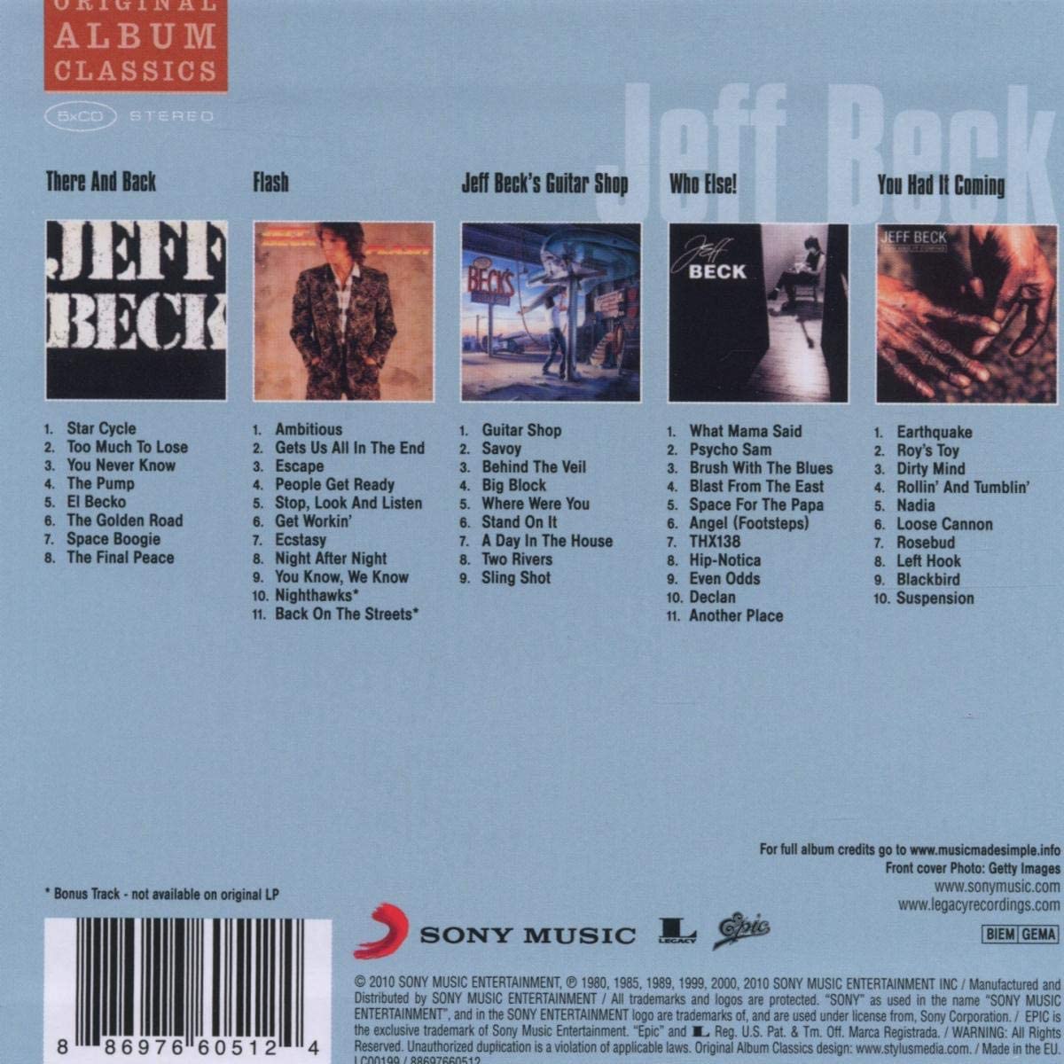 Jeff Beck - Album originale Classics Vol. 1 e Vol. 2 - Jeff Beck Greatest Hits Album Bundling