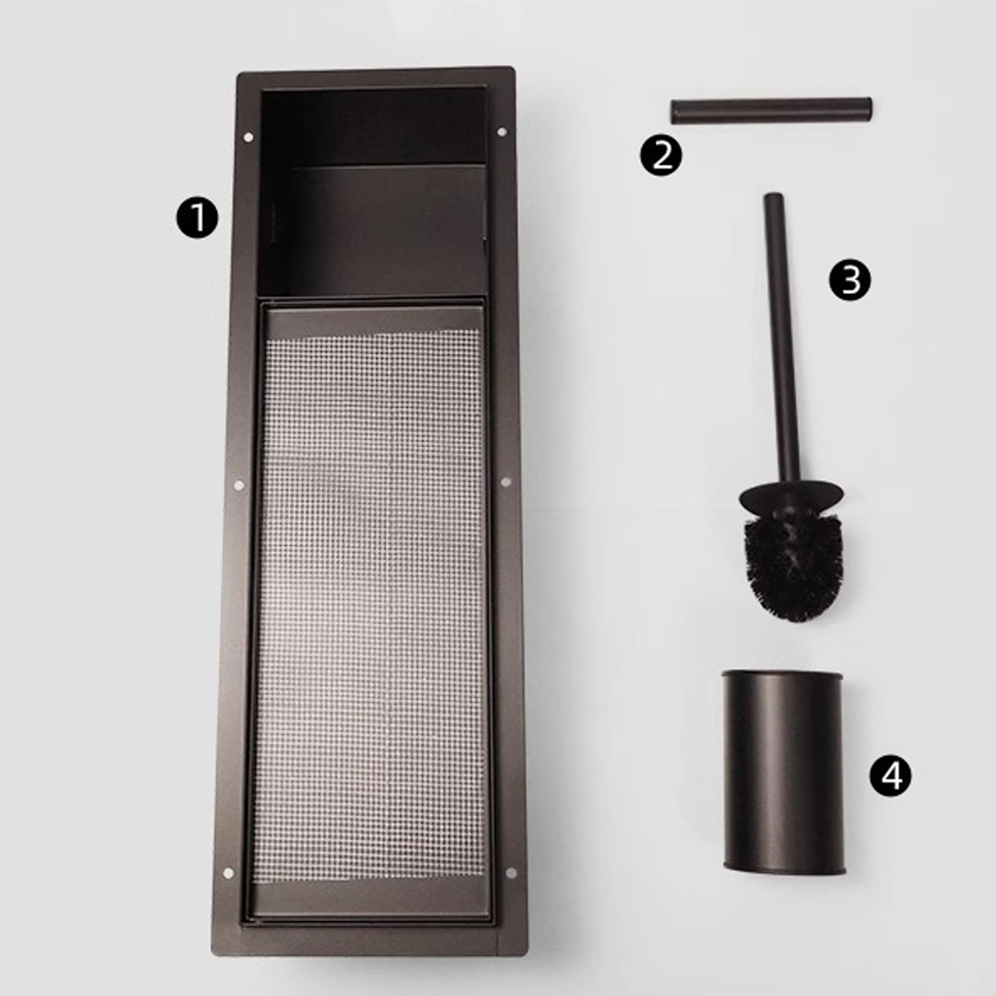 inless Porte-papier toilette encastré en acier – Design gris Slish pour salle de bain et douche – Parfait pour la maison, les hôtels et les routiers – et gain de place