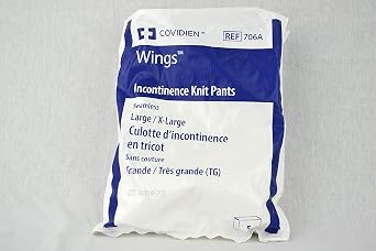 Covidien/Cardinal 706A Wings Incontinence Knit Pants, Seamless, Large/X-Large (Pack of 5) | Comfortable, Discreet Unisex Solution, Incontinence Issues