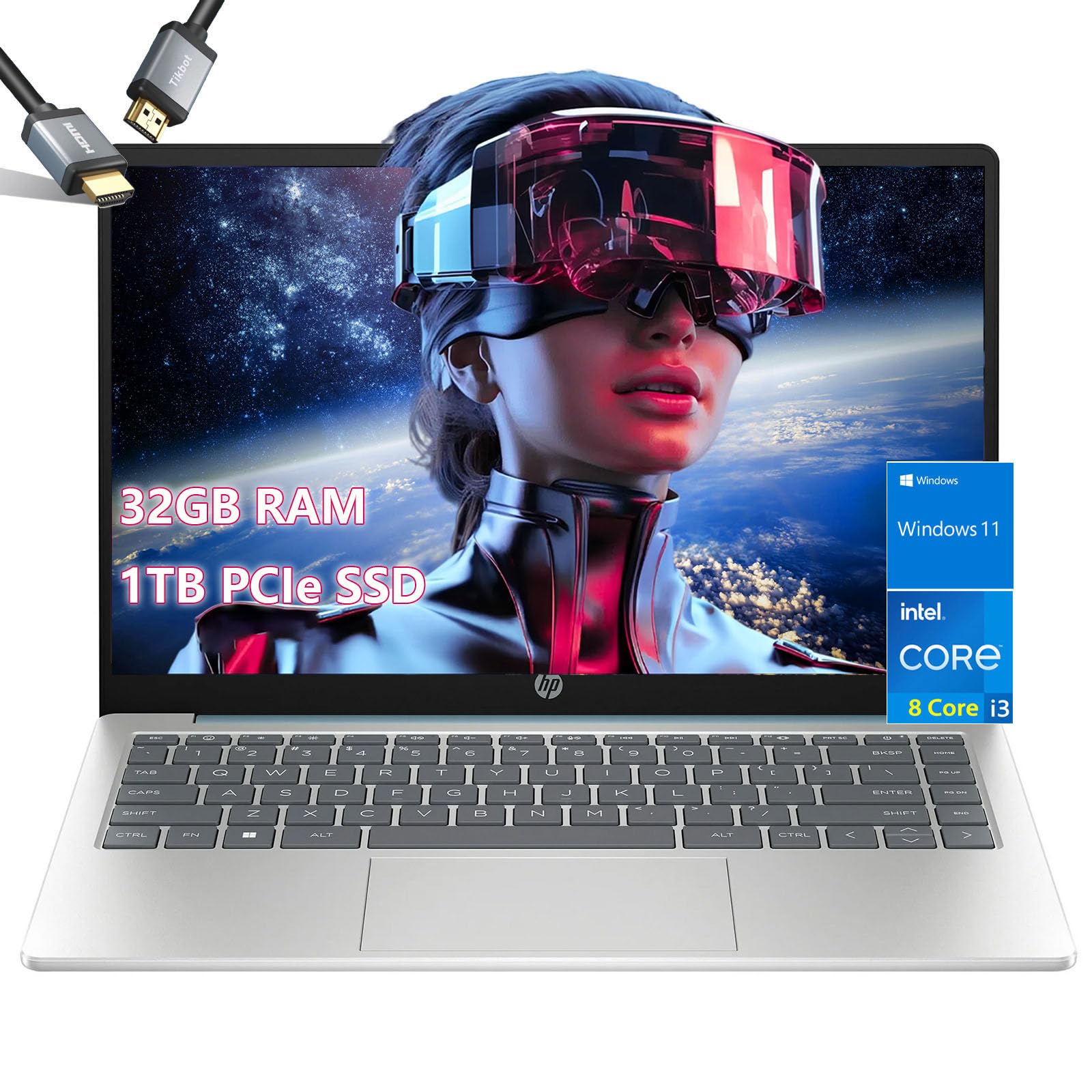 Amazon.com: HP-14 inch Laptop-Windows 11-8 Core Intel i3-N305-32GB