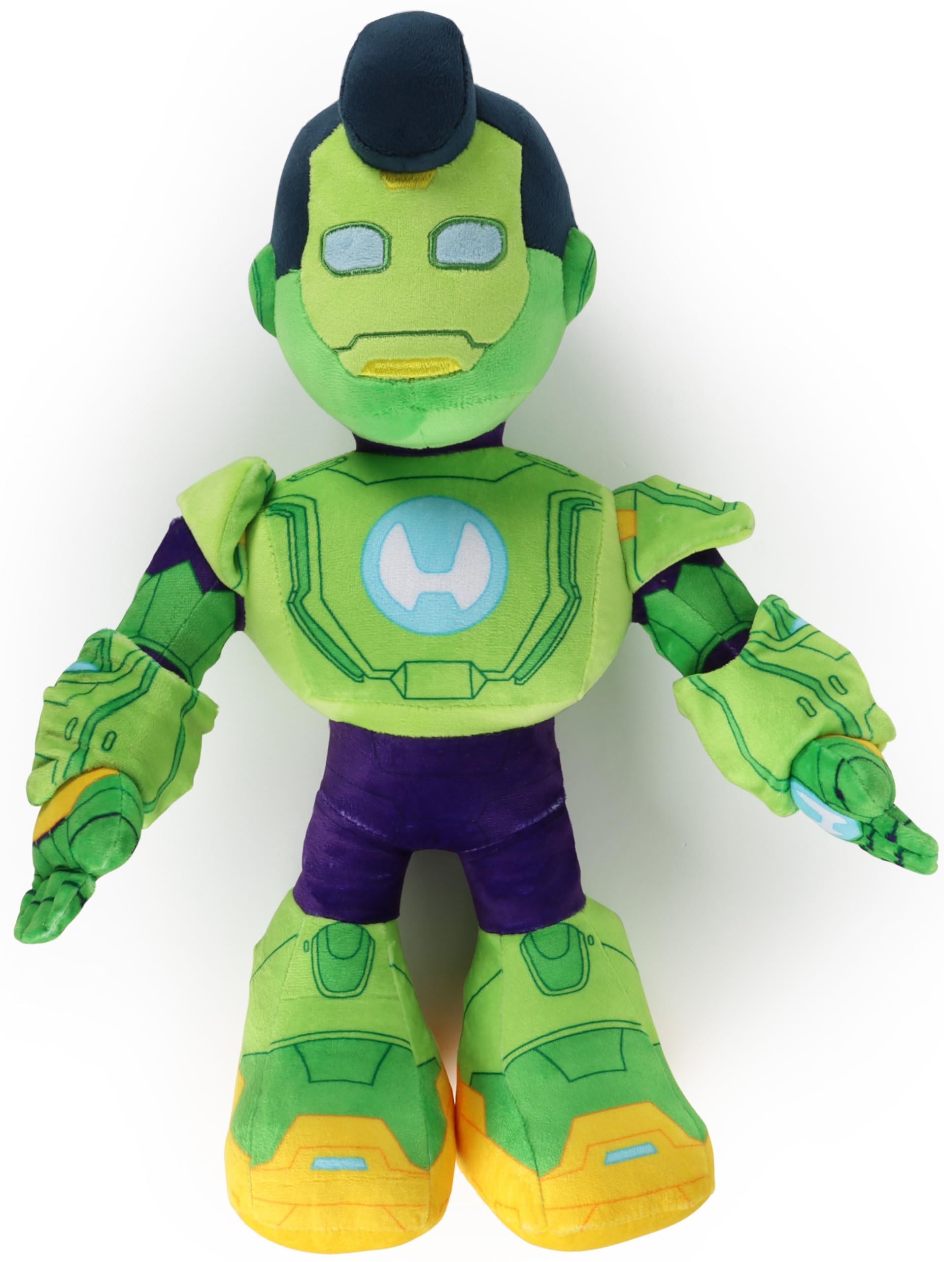 Jay Franco Marvel Kids Plush Pillow Buddy - Ultra-Soft Stuffed Plushie & Cozy Pillow, Official Licensed Product, Green - Iron Man and His Awesome Friends, 18 Inches