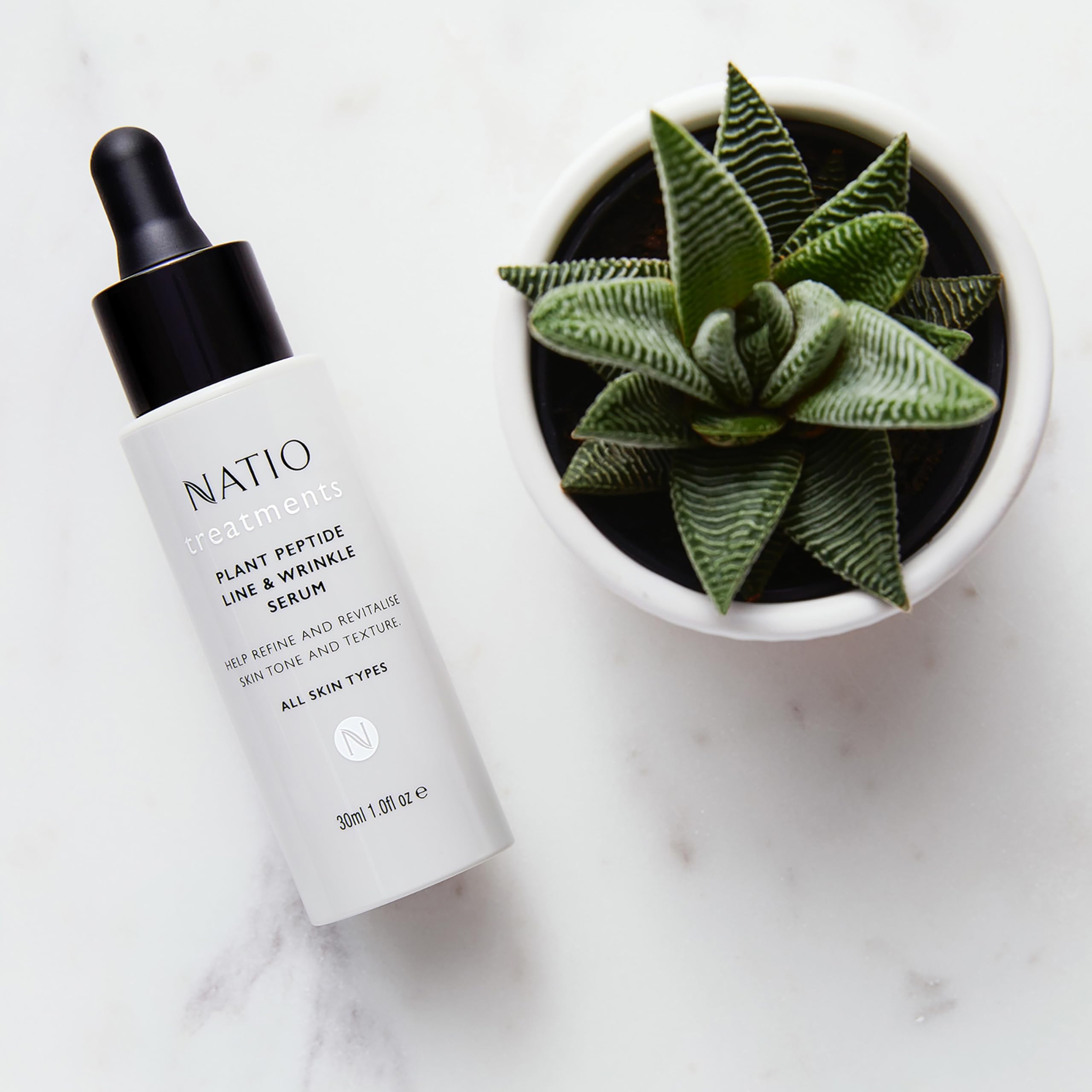 Natio Australia Traitements Sérum Rides et Ridules Aux Peptides Végétaux - Sérum Anti-Vieillissement à Base de Céramides - Sérum Visage - 30 ml