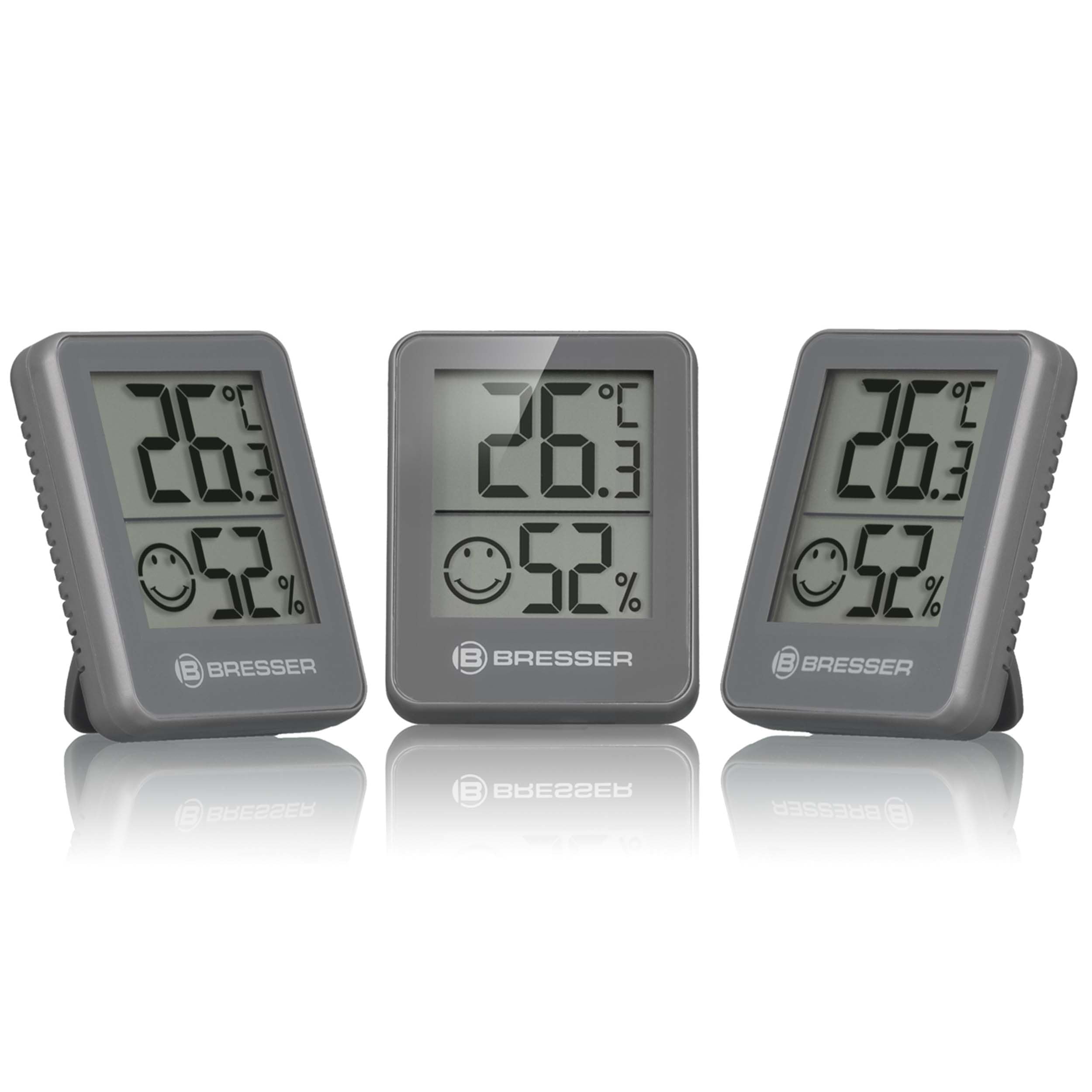Bresser Termómetro higrómetro Temeo Hygro Indicator, juego de 3 unidades para instalación o montaje en pared con indicador de temperatura ambiente, blanco, 4,5 x 1,6 x 5,8 cm, blanco, pantalla 4,98 cm — view 10