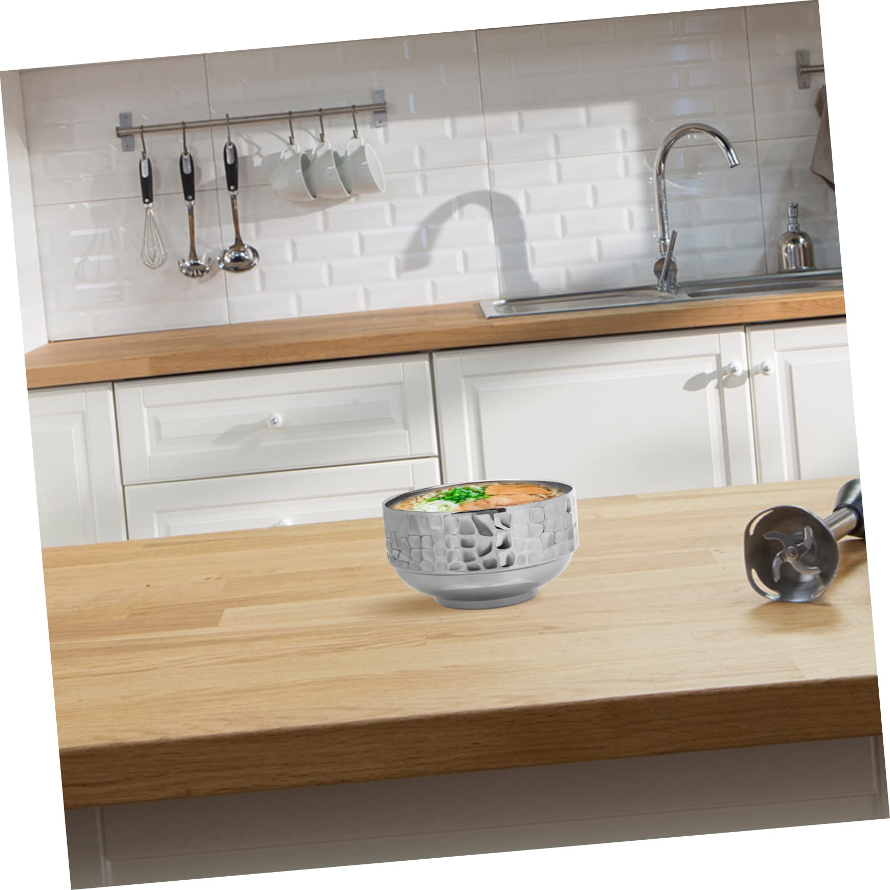 STOBAZA Stainless Steel Double Wall Insulated Soup Bowl Multipurpose Rice Bowl for Hot Cold Meals Kitchen Tableware for Noodles Rice and Salads