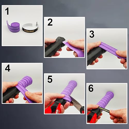 Miniatura 6 de Cinta de agarre para raqueta de tenis, cinta de agarre de puntos con patrón que absorbe el sudor, agarre antideslizante para raqueta de tenis,