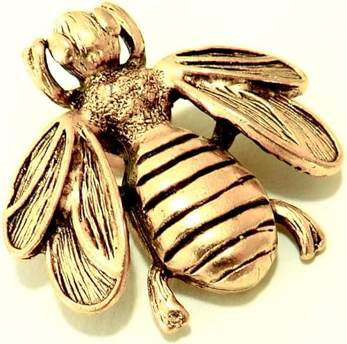 Bumble Bee - Alfileres decorativos, cantidad de 15 unidades, tachuela de metal hecho a mano, acabado dorado
