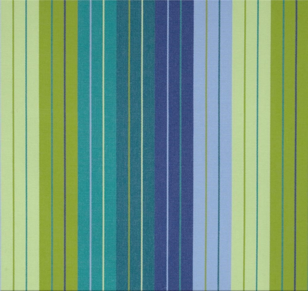 RSH DECOR Sunbrella® Seville Seaside Large 2 Piece Wicker Chair Cushion Set - Indoor/Outdoor 2 Matching Wicker Chair Cushions - Periwinkle Blue, Turquoise, & Olive/Lime Green Stripes