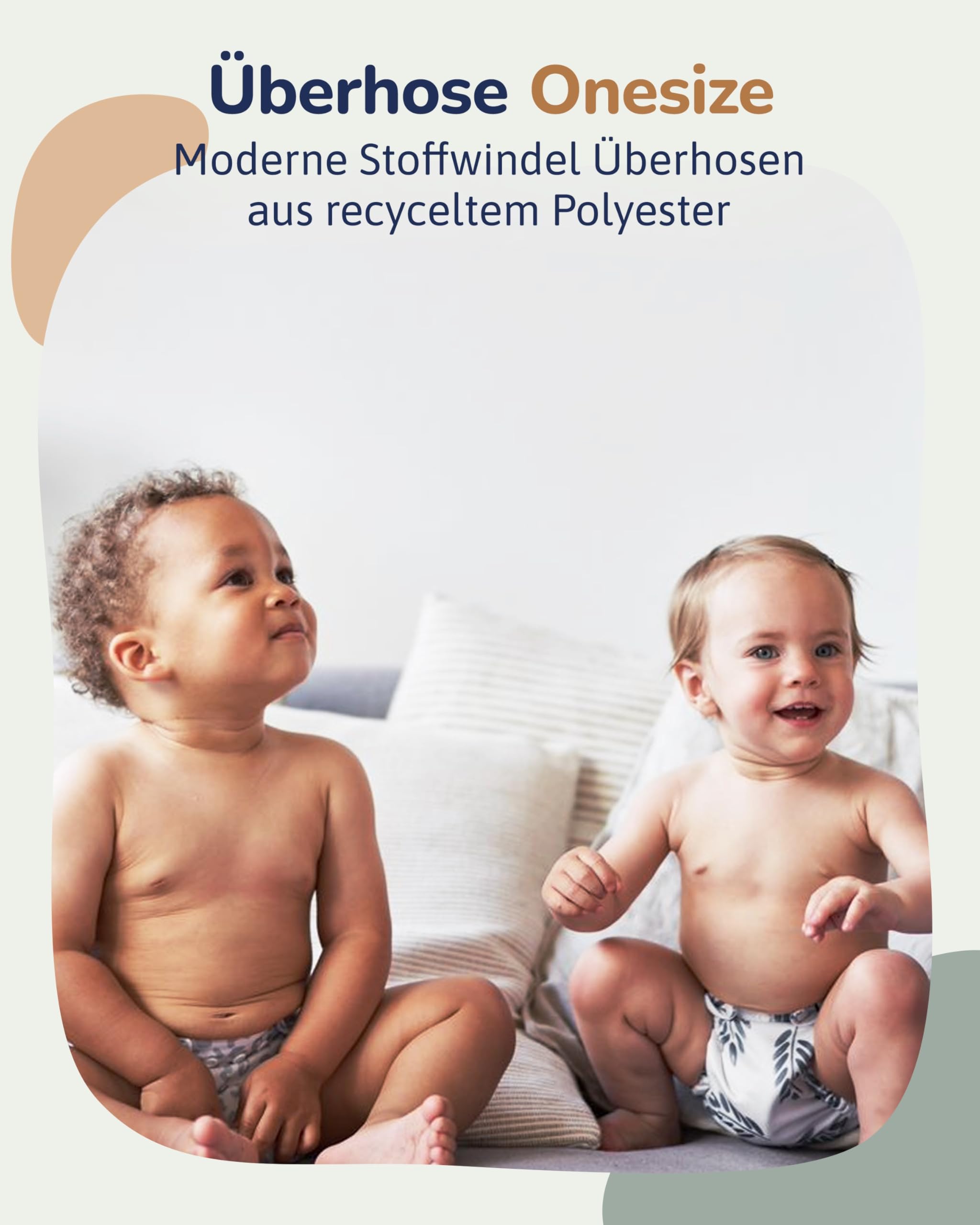 Stoffwindel Überhose Newborn (Botanical Mocha) – Größenverstellbar & langlebig aus recyceltem Polyester – Weiche Passform & zu zuverlässige Abdichtung