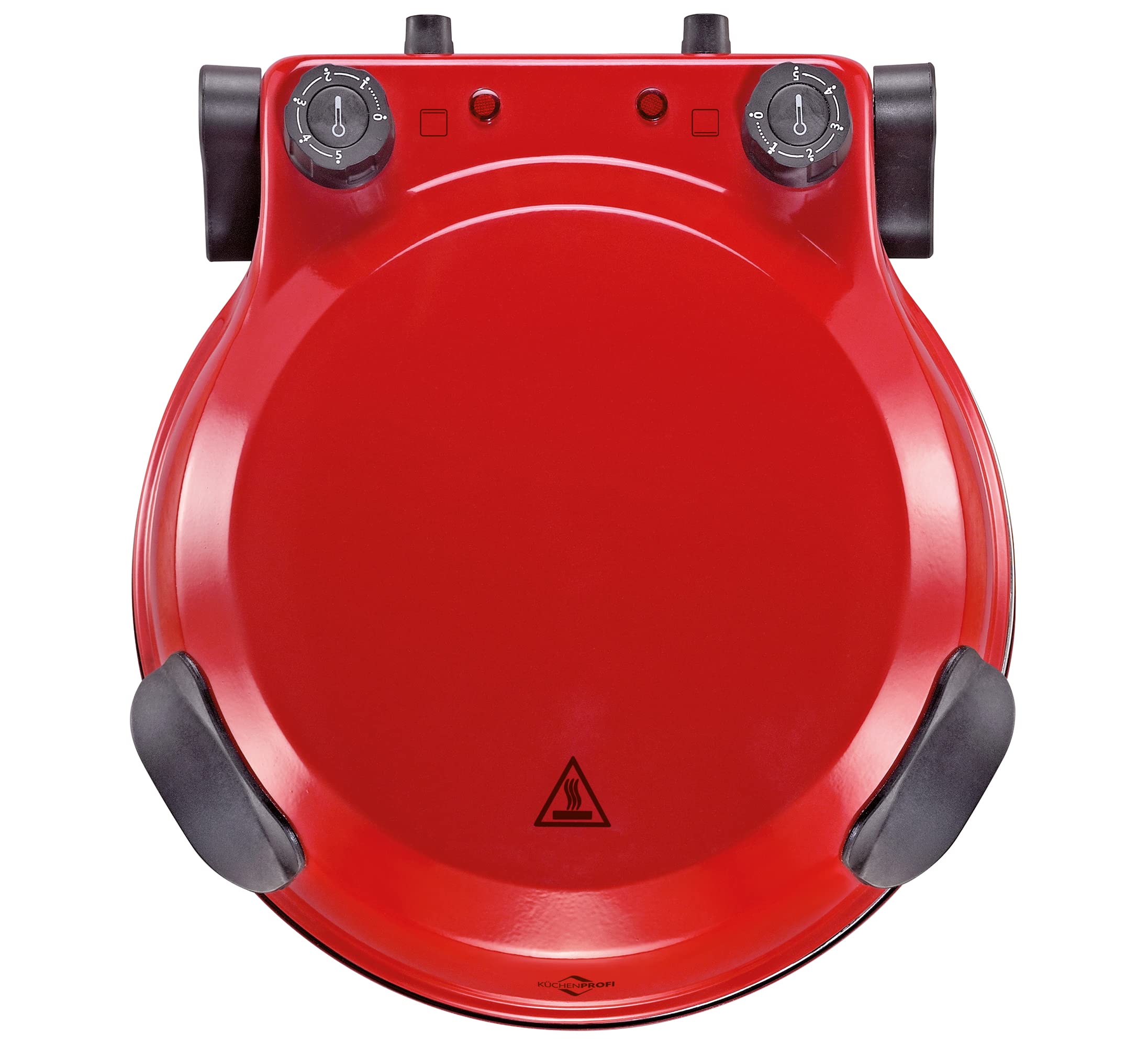 Küchenprofi Pizza Maker NAPOLI, mit Pizzastein, für Ø 29 cm Pizzen in 4 Min, 1200 Watt, stufenlose Temperatureinstellung, Ober- und Unterhitze separat, elektrischer Pizzaofen, 1703001400, Rot