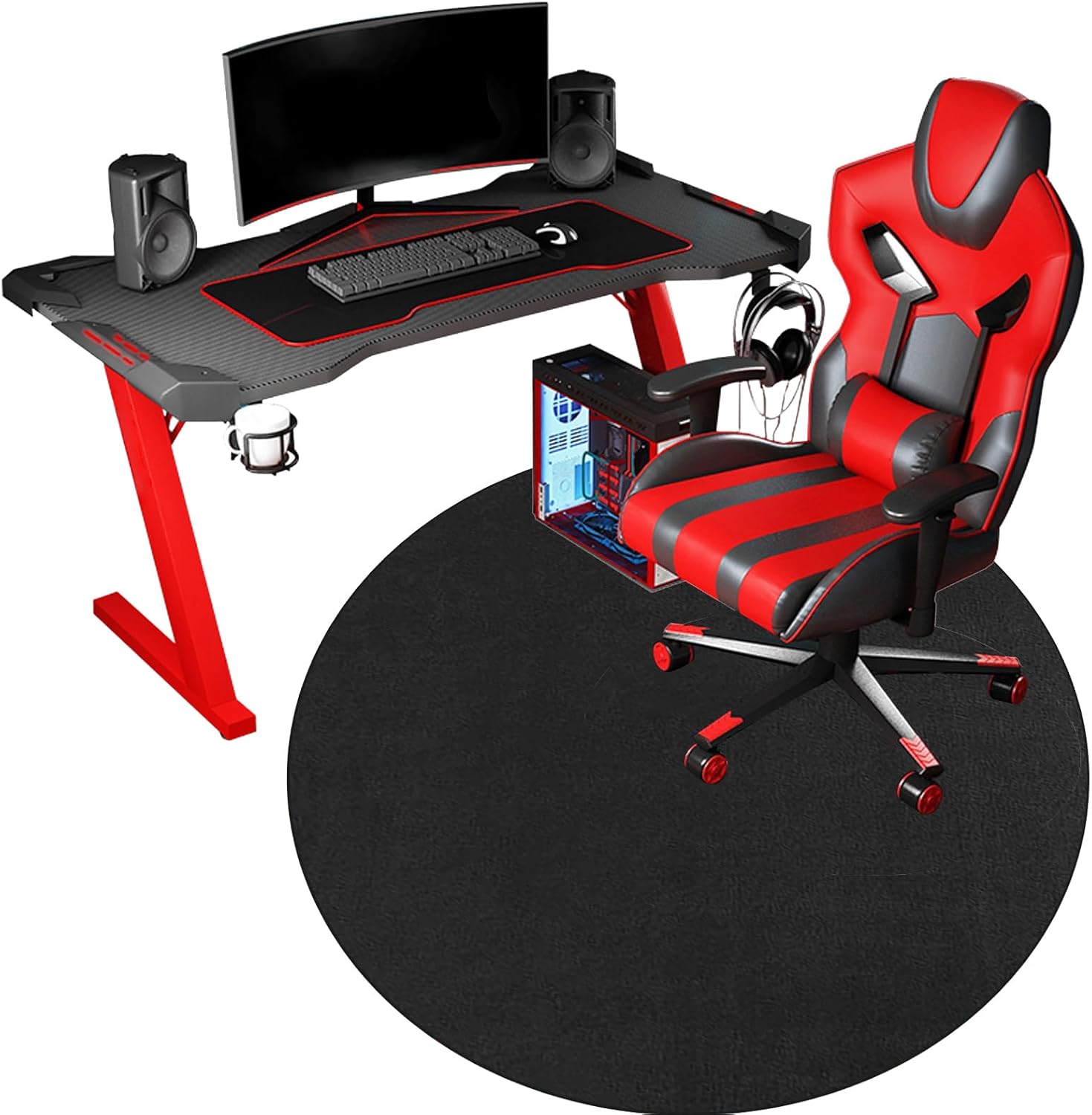 Round Gaming Chair Mat for Carpeted and Hardwood Floors 160 cm Office Chair Mat for Multi Purpose Protection Anti Skid Desk Chair Mat with Floor Protection