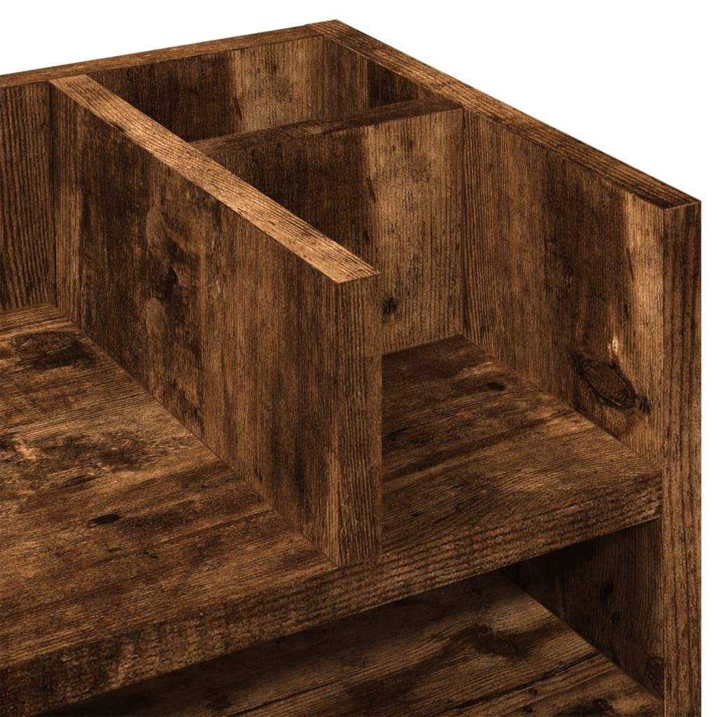 Organizer Scrivania Rovere Fumo 44,5x24x25cm Legno Multistrato,Organizer da Scrivania,Portaoggetti da Scrivania,Organizer da Scrivania-848042
