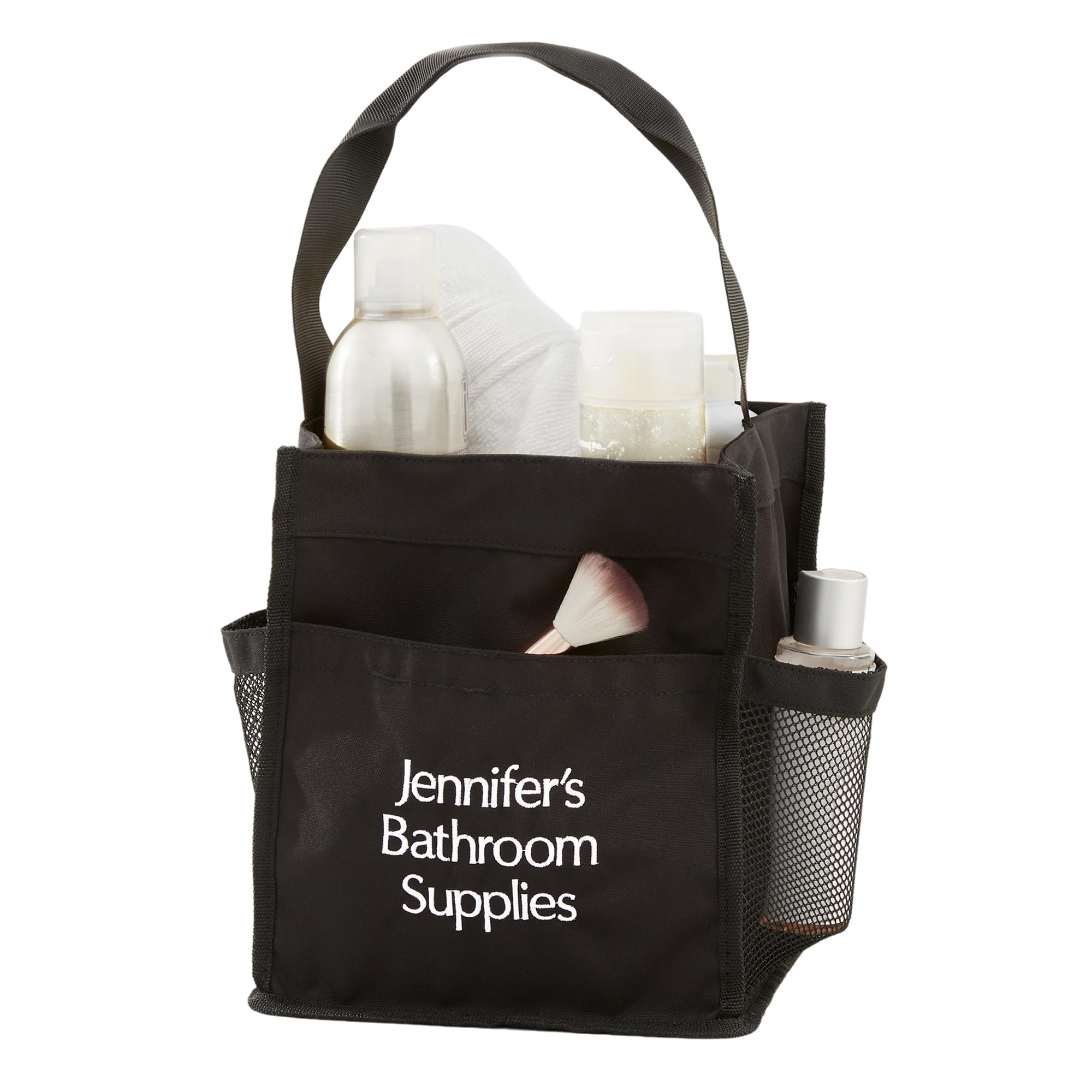 Personalization Universe Write Your Own Personalized Embroidered Shower Caddy with Handle and Pockets - College Dorm Room Essentials