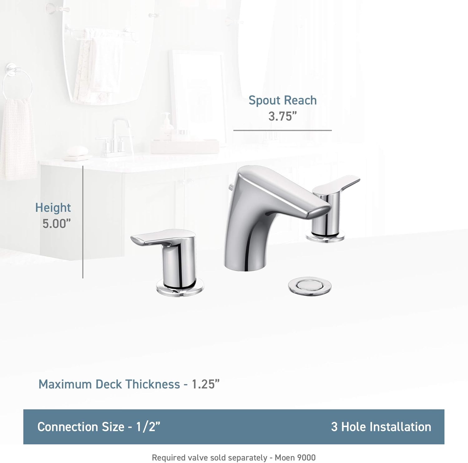Moen T6820 Method Faucet Dimensions and Installation Details