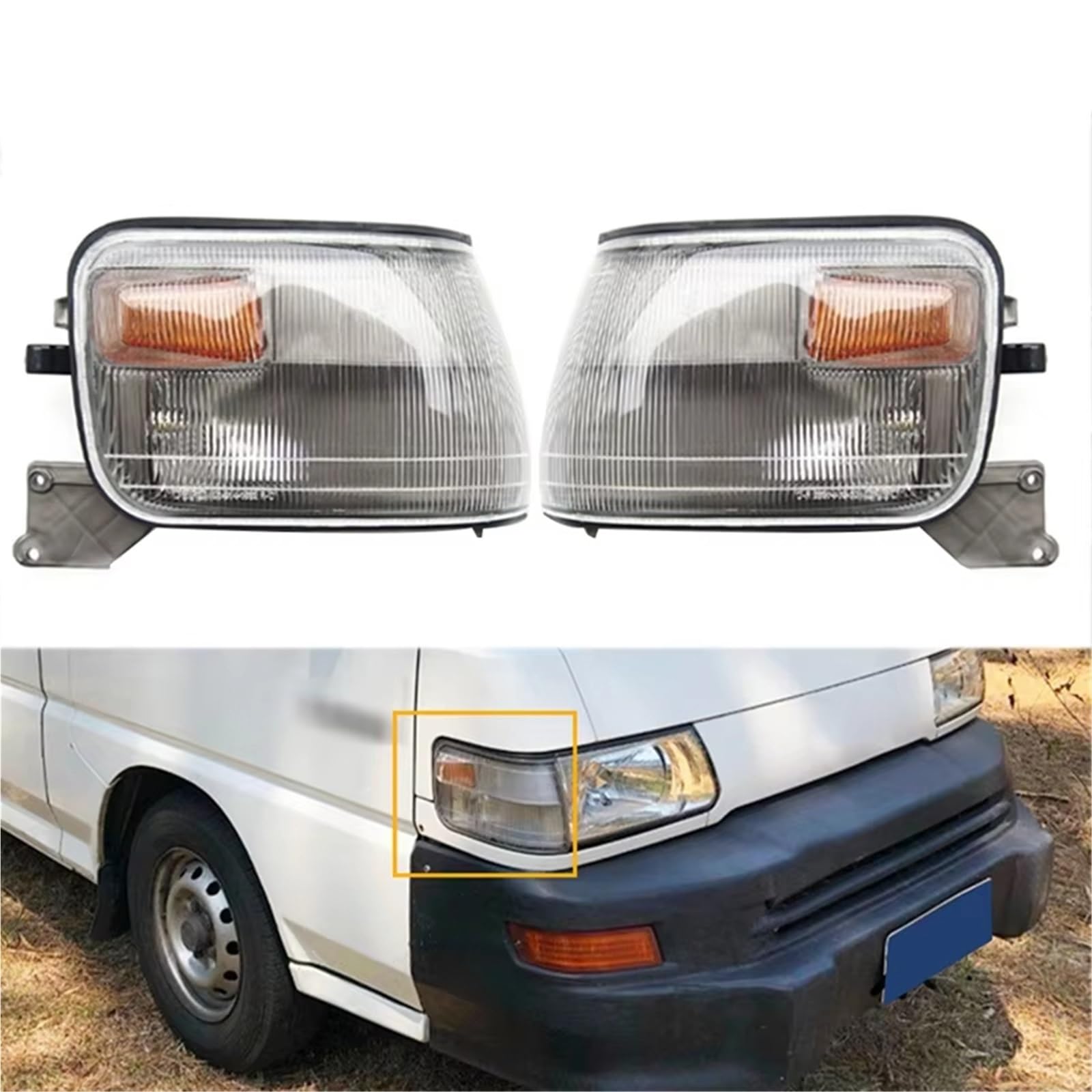 Dynamiczny kierunkowskaz boczny kompatybilny z Mitsubishi dla L300 dla Delica 2 szt. Samochodowe światło narożne światło postojowe lampa kierunkowskazu OEM: MB907018