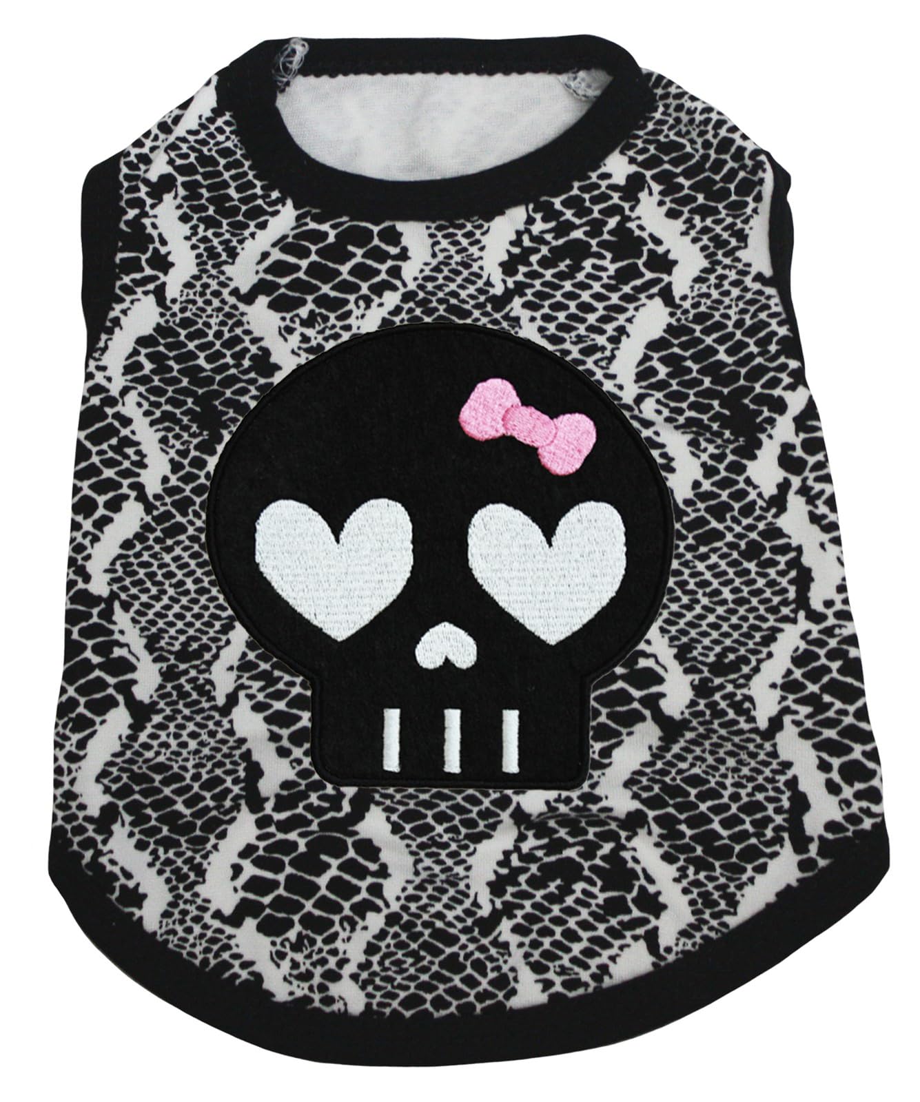 Petitebella Black Skull Face Puppy Dog Shirt (Snake, Small)