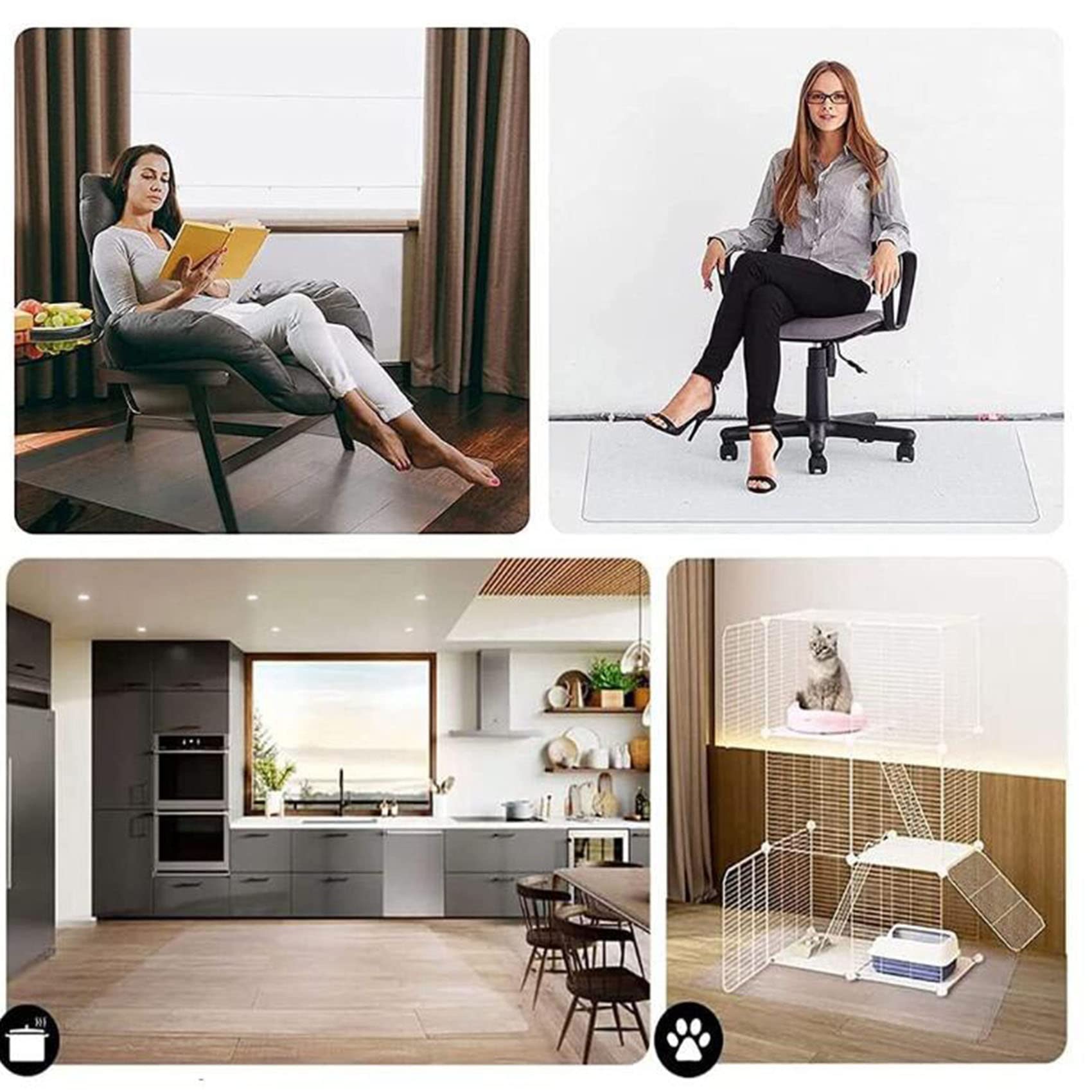 Stoelmat Floortex PVC 120x90cm voor harde vloeren Stoelmat Floortex PVC 120x90cm voor harde vloeren