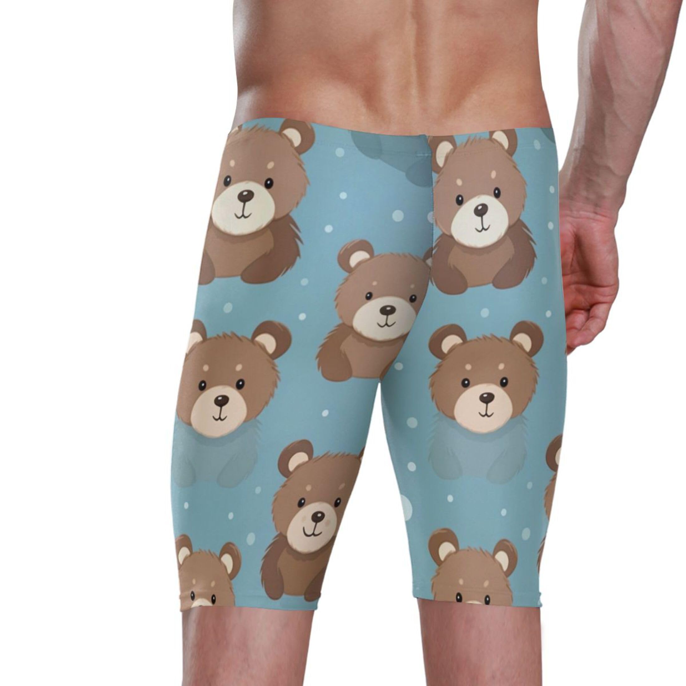 Cute Bear Animal Swim Jammers Swimsuit for Men XXL B0400767