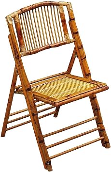 Foldable Bamboo Dining Chairs with Curved Back, 440 lbs Weight Capacity Indoor Outdoor Foldable Wood Chairs, Ideal for Patio Porch Wedding Party Event