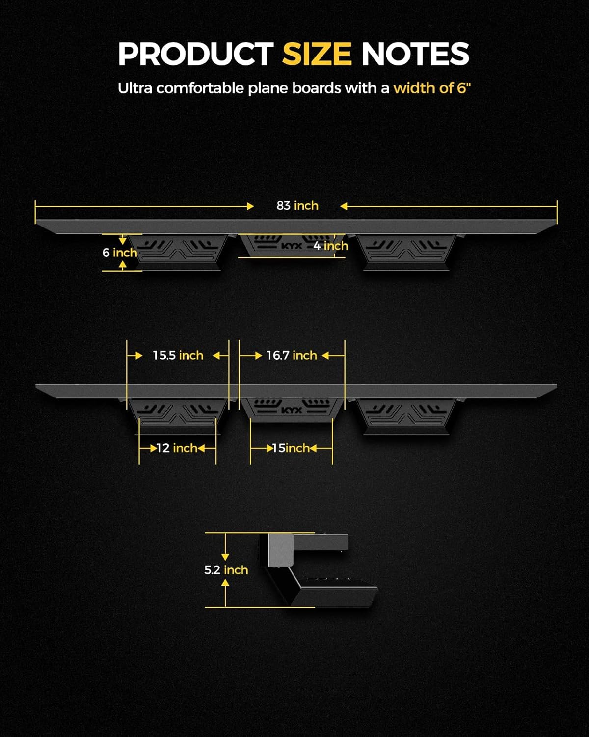 KAX Running Boards Fit for 2019 2020 2021 Ram 1500 Crew Cab (Exclude 2019-2022 Classic), Side Steps Pads Nerf Bars