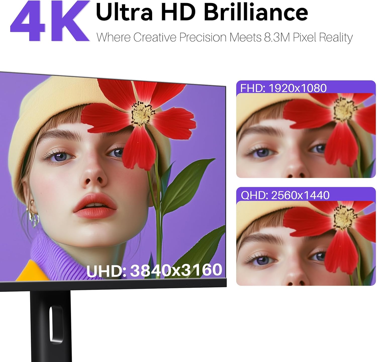 A hand interacting with the touchscreen monitor, demonstrating intuitive touch control.